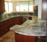 Dalles polies naturelles de marbre de vert de forêt tropicale pour des dessus de barre de partie supérieure du comptoir de cuisine