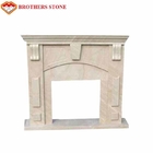 Décoration décorative de maison de bordure du feu de marbre naturel solide de cheminées en pierre