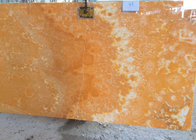 Dalle à la mode d'onyx de miel de conception, marbre d'onyx orange pour le fond de TV