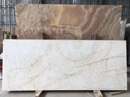 Le marbre d'onyx blanc d'OEM avec Brown kaki veine la dalle de tuiles/dalle de marbre de partie supérieure du comptoir