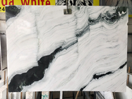 Pierre naturelle de plancher de panda de la Chine de compteur de cuisine de marbre de pierre de dalle de vague blanche de noir