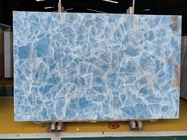 Dalle translucide rétro-éclairée d'onyx de Crystal Agate Stone Blue Marble de panneau de mur