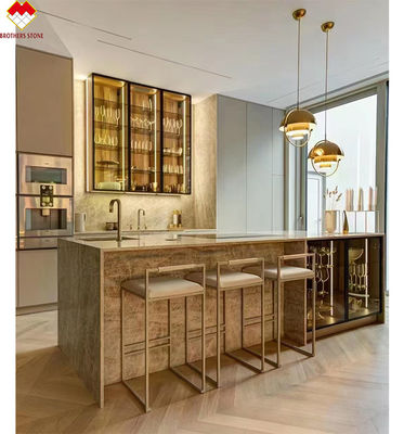 18 mm CNF Taj Mahal Comptoir en pierre cristalline rétroéclairée de quartzite blanc pour la décoration intérieure