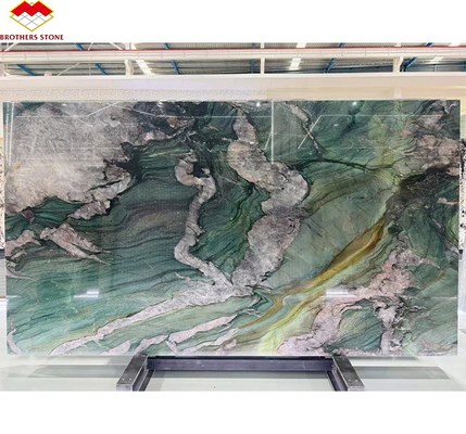 Plancher en marbre de calcite moderne Bata émeraude vert quartzite dalle pour panneau mural d'hôtel