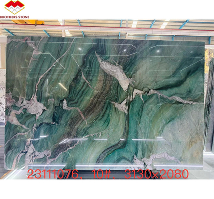 Plancher en marbre de calcite moderne Bata émeraude vert quartzite dalle pour panneau mural d'hôtel