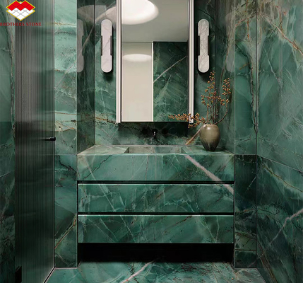 Plancher en marbre de calcite moderne Bata émeraude vert quartzite dalle pour panneau mural d'hôtel