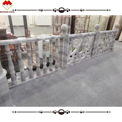 Conception de balustrade de main-d'œuvre en pierre de marbre pour porche et balcon
