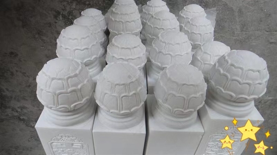 Manche d'escalier en marbre blanc en onyx personnalisée pour baluster décoratif de villa et de maison