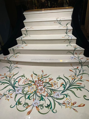 Tapeau d'escalier en marbre beige antidérapant pour les marches en pierre naturelle