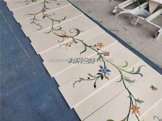 Tapeau d'escalier en marbre beige antidérapant pour les marches en pierre naturelle