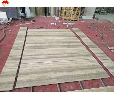 Taille 12x24 pouces Veines grises Travertin beige plancher en bonne forme dans le style de design moderne