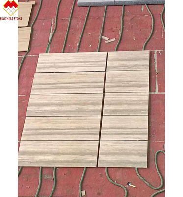 Taille 12x24 pouces Veines grises Travertin beige plancher en bonne forme dans le style de design moderne