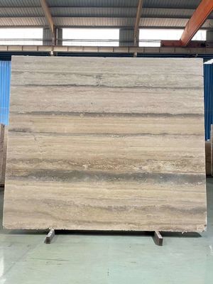 Taille 12x24 pouces Veines grises Travertin beige plancher en bonne forme dans le style de design moderne