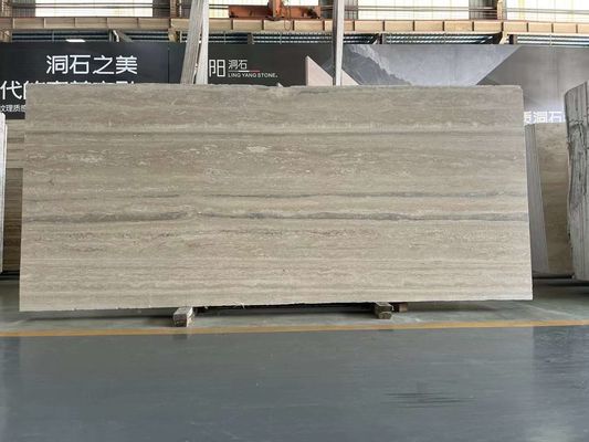 Taille 12x24 pouces Veines grises Travertin beige plancher en bonne forme dans le style de design moderne