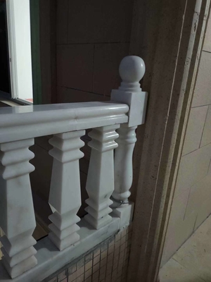 Barricades d'escalier Manche de marbre blanc en pierre de granit Manche de grille en pierre balustrade