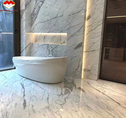 Statuario naturel poli de marbre blanc grande dalle pour les sols et les parois italiens carreaux