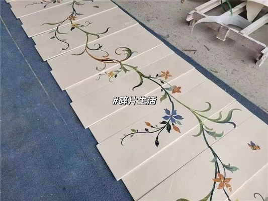 Escalier en pierre naturelle Essentiel Luxe anti-dérrapage Marbres avec conception Waterjet