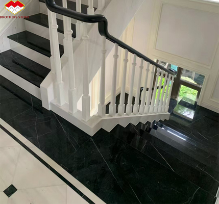 Hôtel de design moderne Nero Marquina Big Slab Zimbabwe Planchers et escaliers en marbre noir