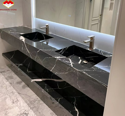 Vaisseau en marbre blanc à veines coupé à la taille du marbre de calcite pour le design d'une villa d'hôtel moderne