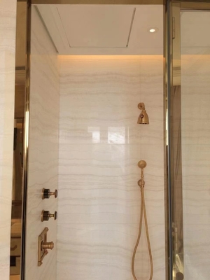 Composant de lavabo intérieur Translucide Vène d'or blanc Vue en bois Onyx Marbre de dalle pour les murs et les carreaux de sol de qualité