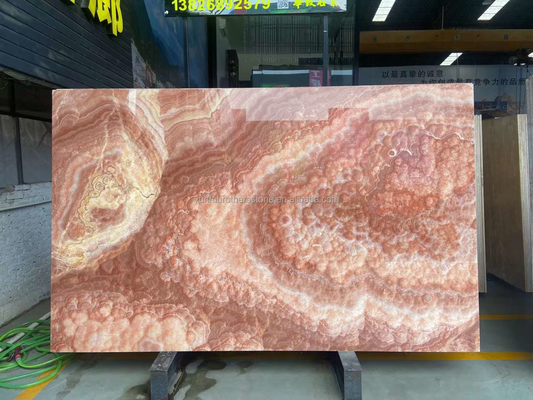 Carreaux de plancher en dalles d'onyx de jade rouge polissé pour lavabo Component épaisseur 16 mm