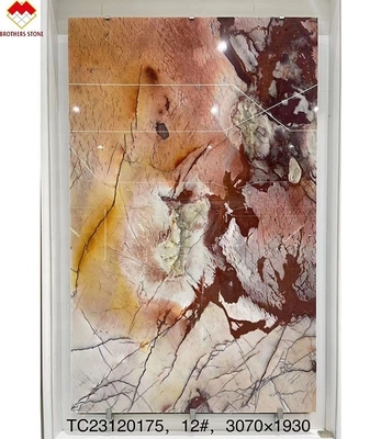 Pierre de quartzite rose translucide de design moderne idéale pour le comptoir et la table