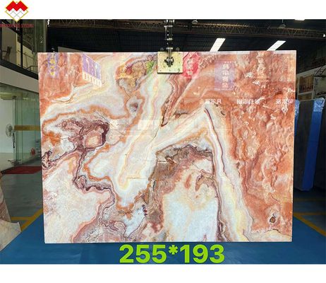 Moderne design Dragon rouge jade Onyx dalles de panneaux muraux de dalles de dalles pour l'ornementation de grade
