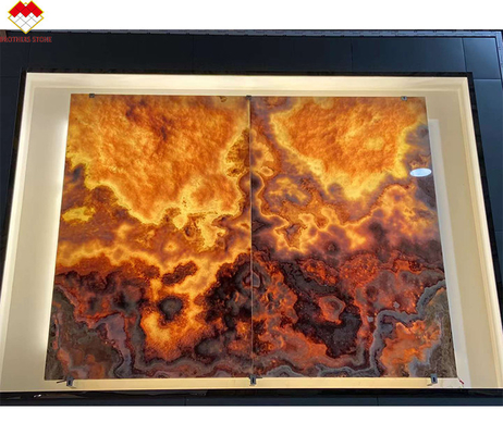Moderne design Dragon rouge jade Onyx dalles de panneaux muraux de dalles de dalles pour l'ornementation de grade
