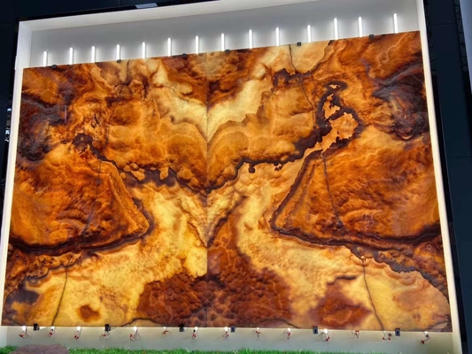 Moderne design Dragon rouge jade Onyx dalles de panneaux muraux de dalles de dalles pour l'ornementation de grade