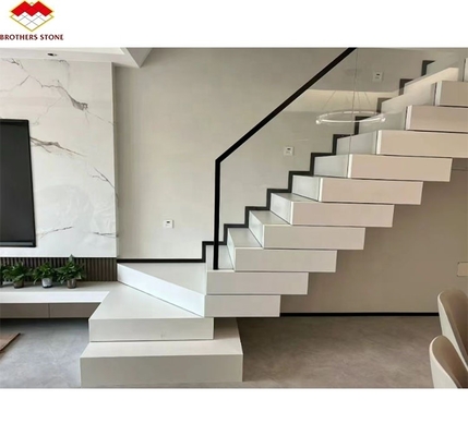Design moderne Escalier droit personnalisé Escalier en marbre artificiel de luxe