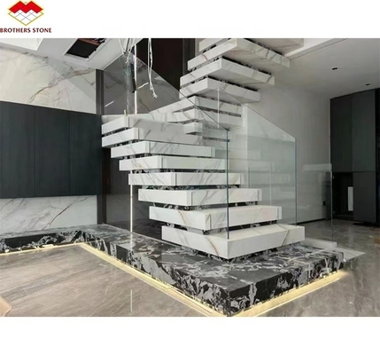 Améliorez l'intérieur de votre hôtel avec des marches d'escalier de design moderne en pierre artificielle