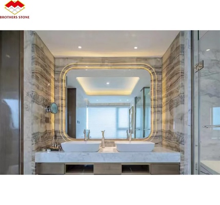 Panneau mural de salle de bain d'hôtel et bassin de vanité avec évier en pierre naturelle marbre onyx