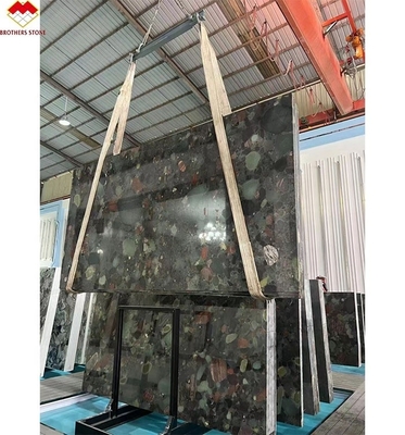 Tableau et panneau de décoration murale en granit multicolore en pierre de quartzite verte de quatre saisons au Brésil personnalisé pour l'intérieur