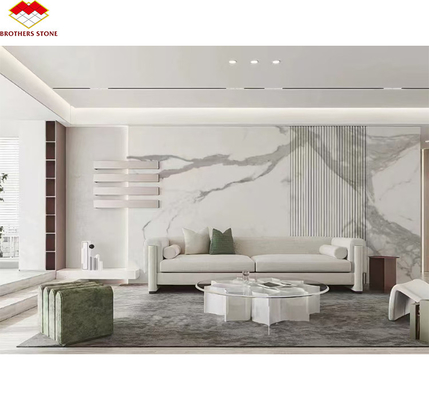 Design moderne Italie Blanc Calacatta Marbre de la dalle pour le comptoir de cuisine et le panneau murale
