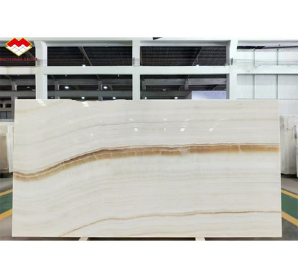 Style de design hôtelier moderne Plaque de marbre de jade blanc transparent pour les murs et le sol