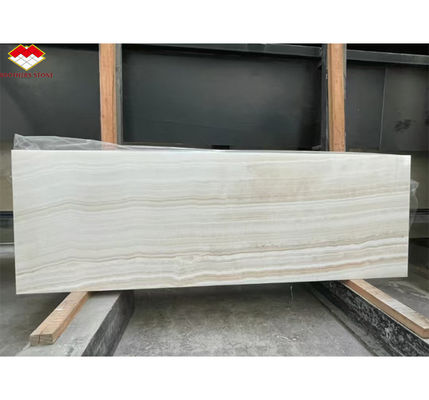 Panneau murale de salle de bain d'hôtel de design moderne avec rétroéclairage en pierre naturelle blanc marbre onyx