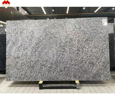 Plancher en pierre de mur de quartzite noir poli pour Versace Tableaux de cuisine gris foncé Vanité