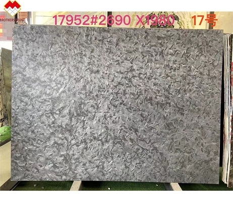 Plancher en pierre de mur de quartzite noir poli pour Versace Tableaux de cuisine gris foncé Vanité