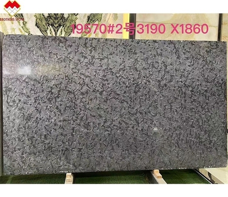Plancher en pierre de mur de quartzite noir poli pour Versace Tableaux de cuisine gris foncé Vanité