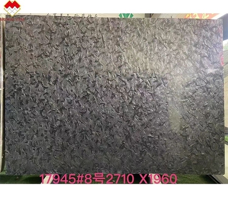 Plancher en pierre de mur de quartzite noir poli pour Versace Tableaux de cuisine gris foncé Vanité