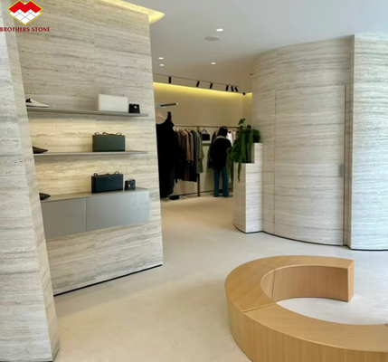 Marbre Travertin Pierre Grande dalle Polie pour le design intérieur moderne de l' hôtel Villa