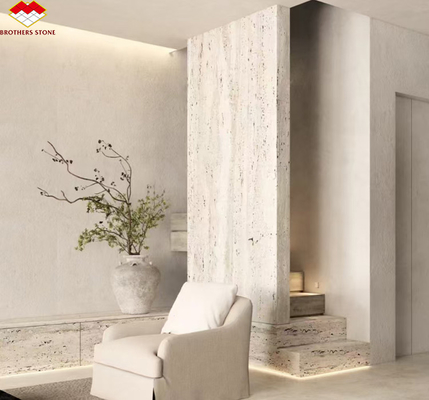 Marbre Travertin Pierre Grande dalle Polie pour le design intérieur moderne de l' hôtel Villa