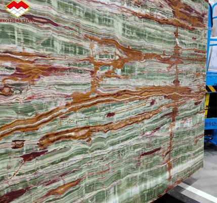 Finition de surface polissée Pakistan Bamboo Onyx Marbres pour table style de design moderne