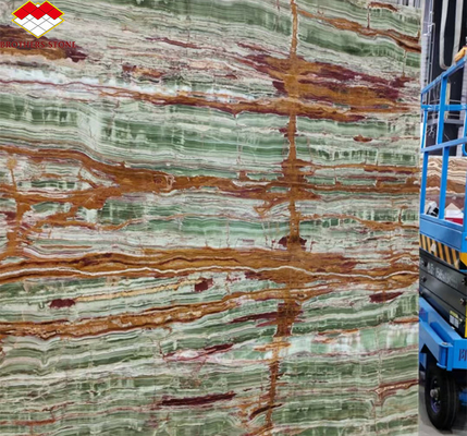 Finition de surface polissée Pakistan Bamboo Onyx Marbres pour table style de design moderne