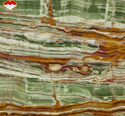 Finition de surface polissée Pakistan Bamboo Onyx Marbres pour table style de design moderne
