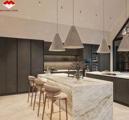 Marbre brésilien naturel de cristal de quartzite de pierre légère beige Taj Mahal pour les plateaux de table 18 mm
