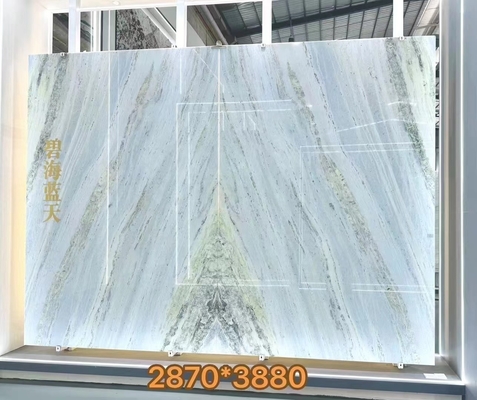 Brésil bleu cristal quartzite marbre pierre rétroéclairée dalle pour le comptoir de vanité moderne