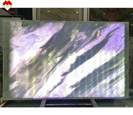 L'éclairage arrière bleu Roma quartzite de la dalle de pierre pour la table du dîner Vanité Tableau de bureau panneau mural