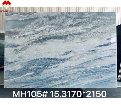 FOB Commerce rétroéclairé bleu Roma quartzite Slab idéal pour le comptoir de vanité au Brésil