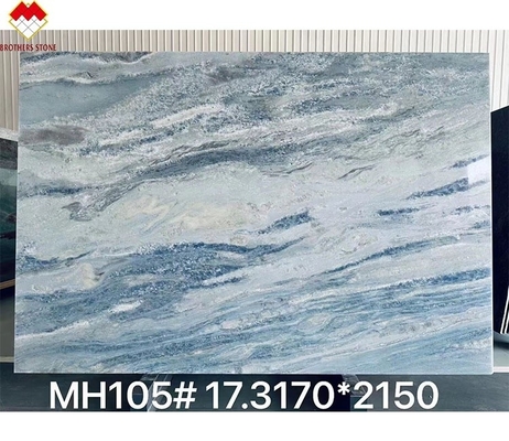 FOB Commerce rétroéclairé bleu Roma quartzite Slab idéal pour le comptoir de vanité au Brésil